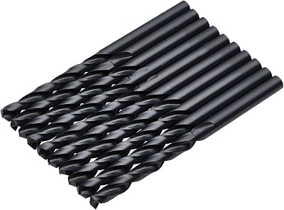 Draper 10 Pieces Black HSS Drill Bit 8.0mm x 117mm 08835 for Metal Wood Plastic