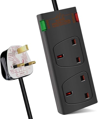 ExtraStar 2 Way Double Socket Power Extension Lead 5M Surge Protected 13A