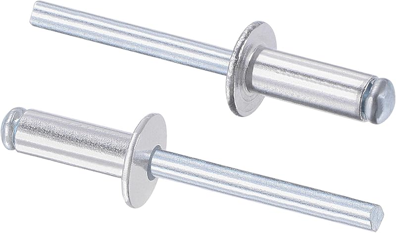 sourcing map Aluminum Blind Rivets 6mm Dia 16mm Grip Silver Tone Core Pull