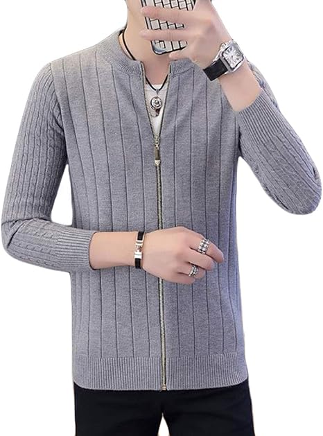 Amazon Aisaidun カーディガン メンズ 秋 冬 シンプル ファッション ニットコート 細身 大人 通勤 セーター ケーブル カーディガン 通販