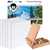 Jerry's Artarama Master Artist Oil Paint Set Includes Wood Art Supply Carrying Case Sketchbox w/Easel &amp; 5-Pack 12x16 Canvas Panels for Painting