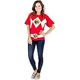 Mighty Morphin Power Rangers Red Blue Yellow Pink Green Black White Blue Costume T-Shirt