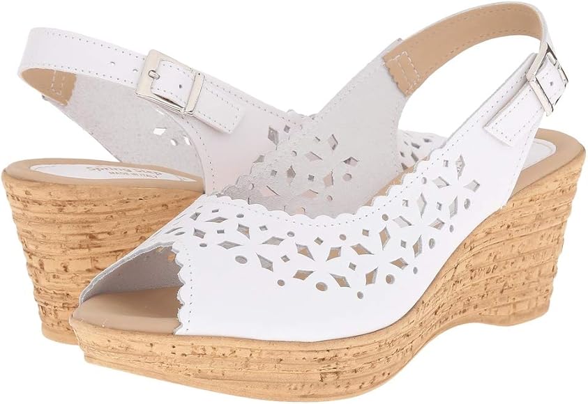 spring step white sandals