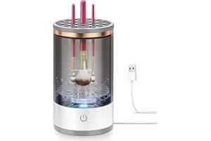 CISBELW Electric Makeup Brush Cleaner, Quick Efficient Machine for Deep Cleaning All Types of Brushes, Portable Compact Design for Travel Home Use, for Makeup Lovers & Professionals - Red