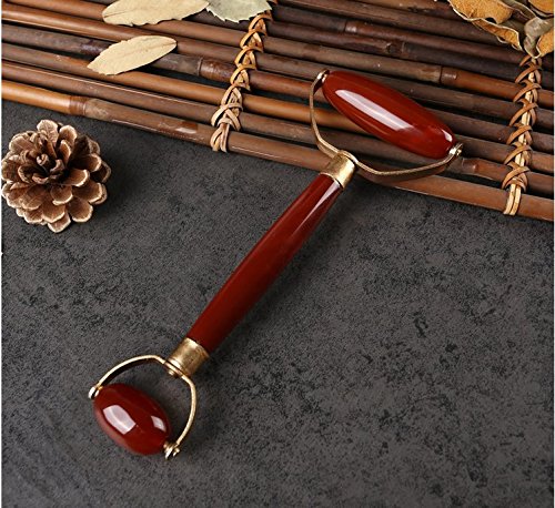 Ovovo Agate Jade Roller Massager for Face，Neck and Eye Skin Face Slimming Tool - Rejuvenates Face and Neck Skin, Face Slimmer