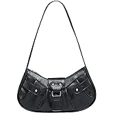 Verdusa Women's Pleated Hobo Shoulder Bag PU Leather Clutch Handbag