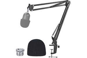 YOUSHARES Razer Seiren Mini Boom Arm Mic Stand with Pop Filter, Adjustable Mic Arm - Sturdy Enough Microphone Suspension Boom