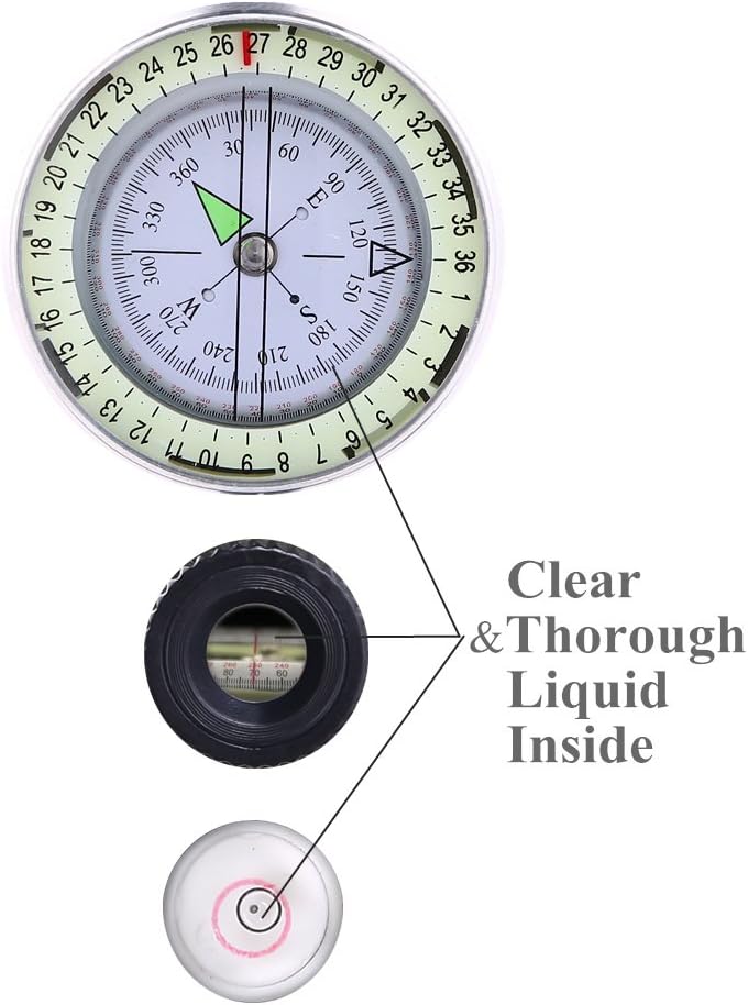 Sportneer Military Lensatic Sighting Compass with Carrying Bag, Waterproof and Shakeproof, Army Green : Sports & Outdoors