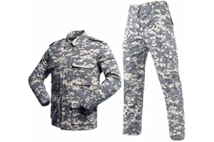 LANBAOSI Men's Tactical Hunting Uniform Combat Suit Shirt Jacket Coat and Pants Set
