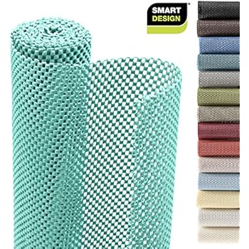 Smart Design Shelf Liner w/Premium Grip - Wipes Clean - Cutable Material - Non Slip Design - for Shelves, Drawers, Flat Surfaces - Kitchen (12 Inch x 20 Feet) [Mint]