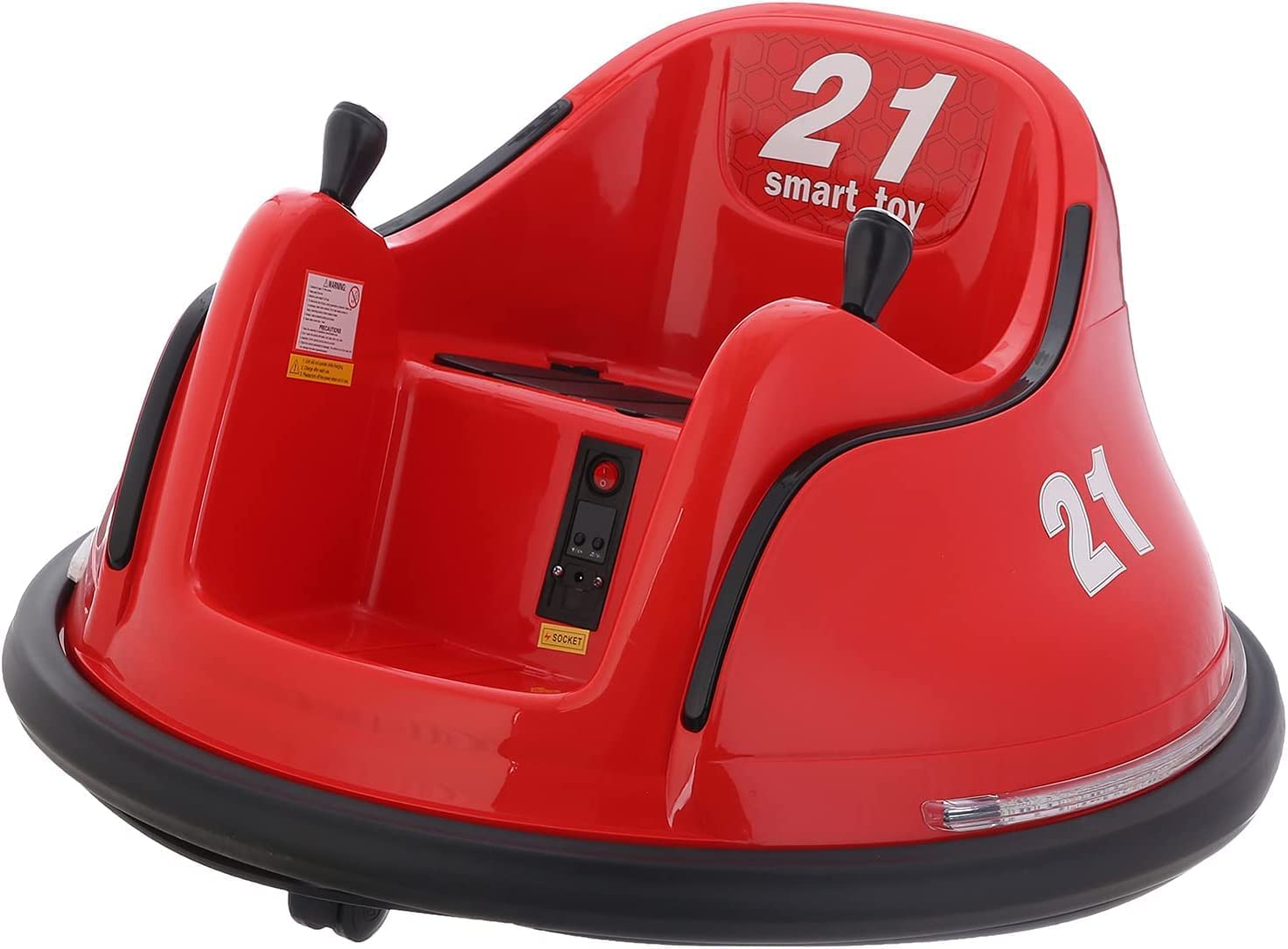 Kids Bumper Car, 360-Degree Rotation Spin Children's Waltzer Cars with Dual Joystick, Remote Control, Colorful Flashing Lights and Music, Battery Powered Ride on Toy for Boys Girls (Red)