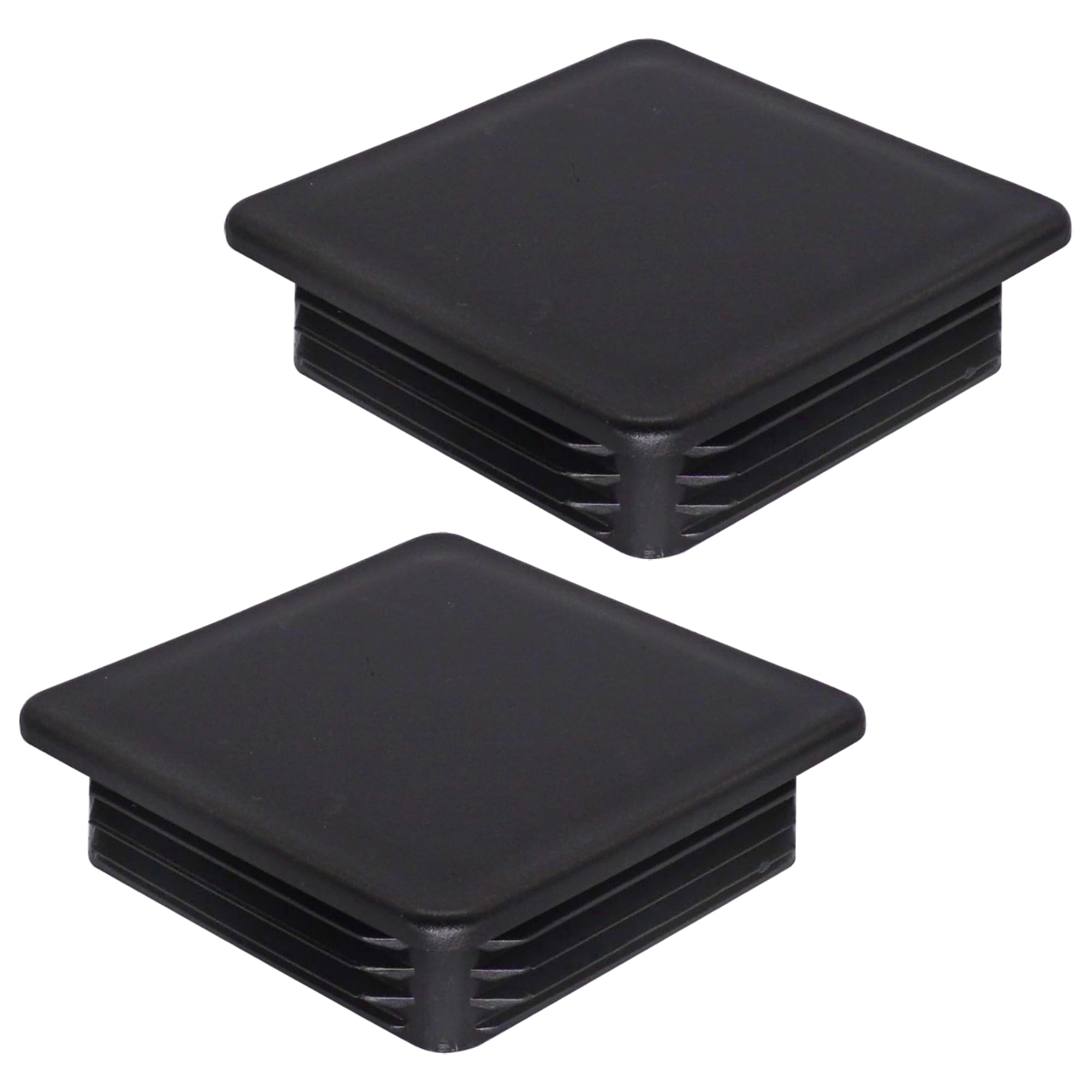 SKIR'CO (2 pcs) Square Plastic Plugs 100 x 100 mm, Mat Tube End Caps, Square Tube Inserts, Fence Post Plugs, Black RAL 9005