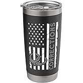 Correctional Officer Corrections Thin Silver Line Stainless Steel Insulated Tumbler