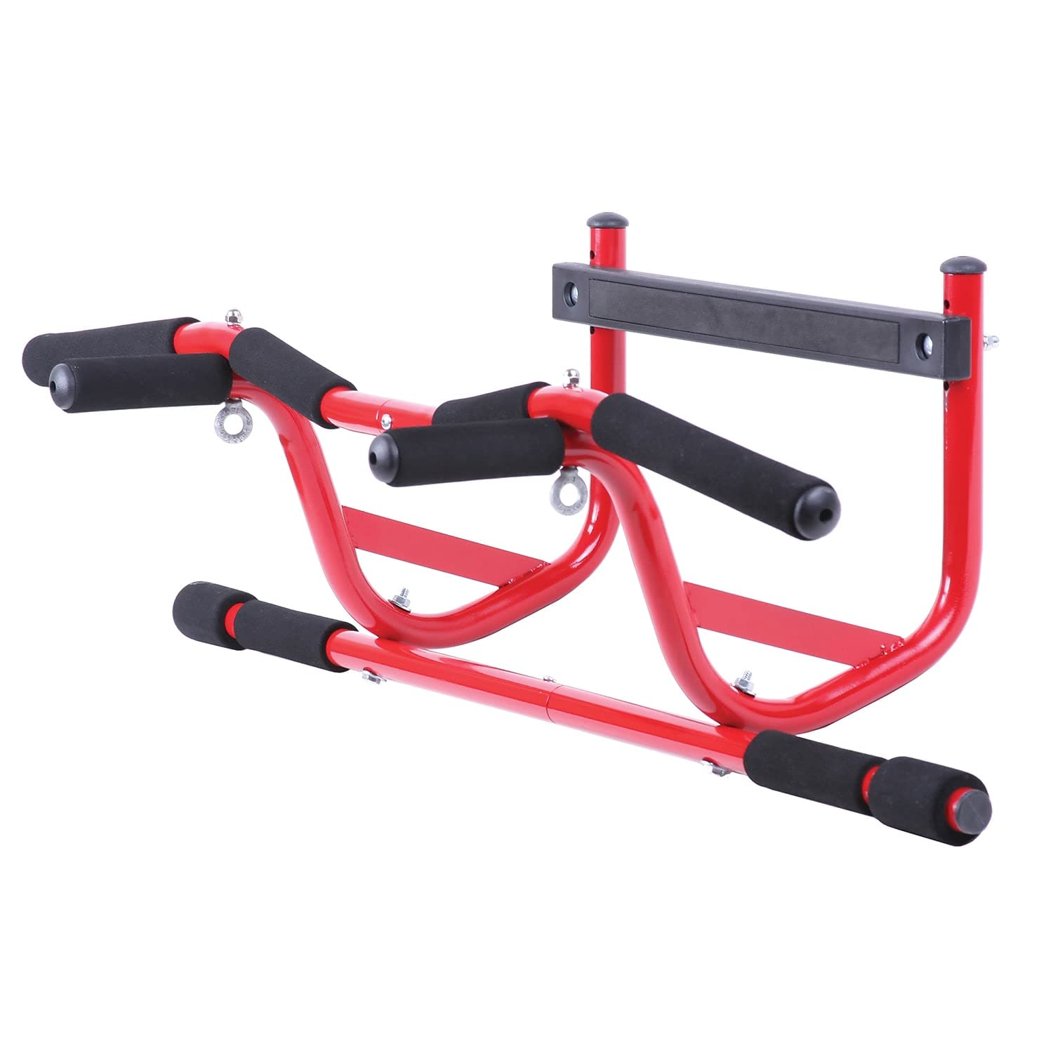 View 1 of (bolts and screws) GoFit Elevated Chin Up Station, No Screw – Strength Training Pull Up Bar for Doorway, Multi-Use Home Gym Equipment, Red / Black, 8.6 pounds, GF-ECS