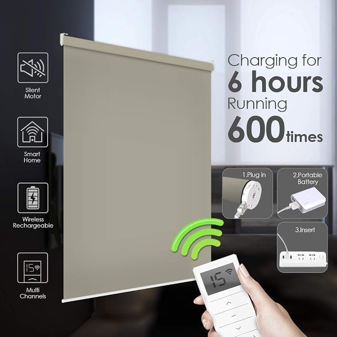 Luckome Motorized Window Roller Shades