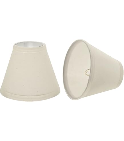 Urbanest Linen Chandelier Lamp Shades | 6-Inch Hardback Clip-On | Oatmeal Color (Set Of 6) - View #4