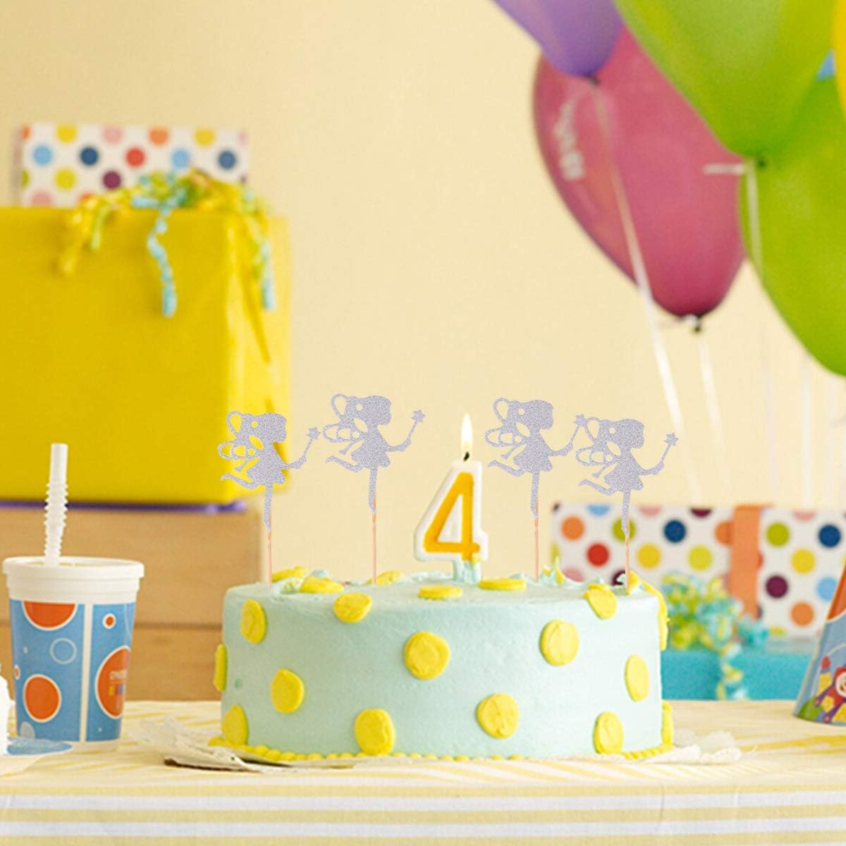 Amosfun 10pcs Belle Petite Ange Motif Gateau Toppers Scintillant Gateau Pics A Cupcake Decor Articles De Fete Pour Anniversaire De Mariage Argent Caissettes De Decoration Pour Cupcakes Cuisine Maison Empoweringleaders Com