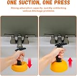 ADERTOS Mini Sink Drain Plunger Short Handle Heavy Duty Unblocker Tool Kitchen view 5