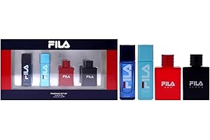 Fila Variety Set for Men - 4 Pc Mini Gift Set With EDT Sprays: Fila, Fresh, Black, and Red (0.25oz Each)