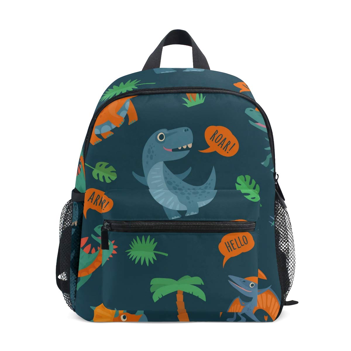 ALAZA Kids School Backpack with Chest Strap,Cartoon Cute Dinosaur Roar Students Childrens Book Bag for Boys Girls