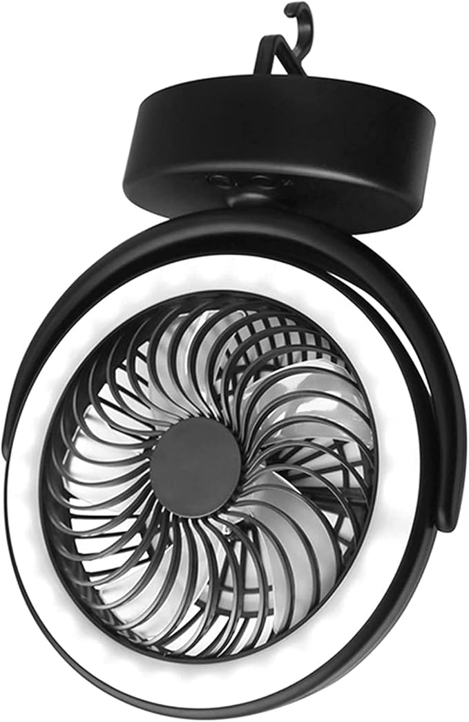 Camping Fan With LED Lights, USB Rechargeable Outdoor Camping Tent Fan