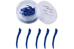 RWBATT Disposable Dental Plastic Wedge, Dental Curved Matrix Wedges with Hole, Dental Fixing Wedge for Tooth Restoration (Small 40Pcs)