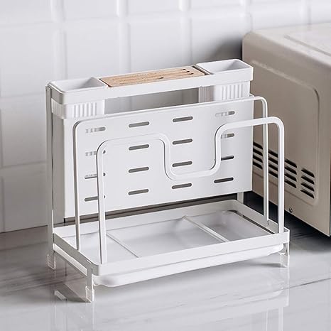 Amazon まな板スタンド 鍋蓋スタンド 包丁立て 箸立て キッチンツールスタンド 水受け皿 お箸立て付き 多機能キッチン収納ラック 水切りラック 省 スペース 抗菌 おしゃれ 高級北欧風 まな板スタンド オンライン通販
