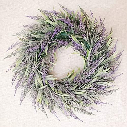 TRvancat Lavender Wreath 32cm for Front Door Wall Home Decor (lavender wreath 2)