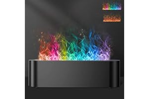 EIIFITER Colorful Flame Fire Diffuser Humidifier, 7 Colors Changing Oil Diffuser, Ultra-Quiet Aroma Essential Oils Aromatherapy Diffusers for Large Room, Bedroom, Office(Timeable, Waterless Auto off-150ml)