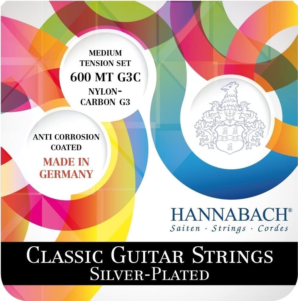 Hannabach Strings for classic guitar 600 G3C G3 CARBON Medium Tension, 600MTG3C