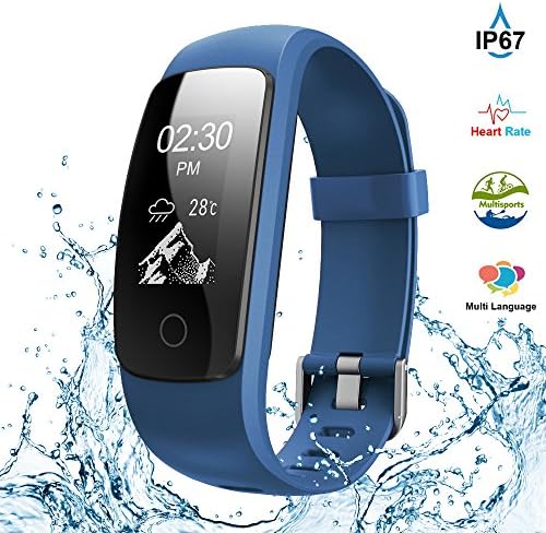 Fitness Tracker,Touch Screen Waterproof Activity Tracker with Heart Rate Monitor Watch Bluetooth Smart Watch Sleep monitor Pedometer Wristband Calorie Step Counter Watch for Android &amp; iOS (Blue)