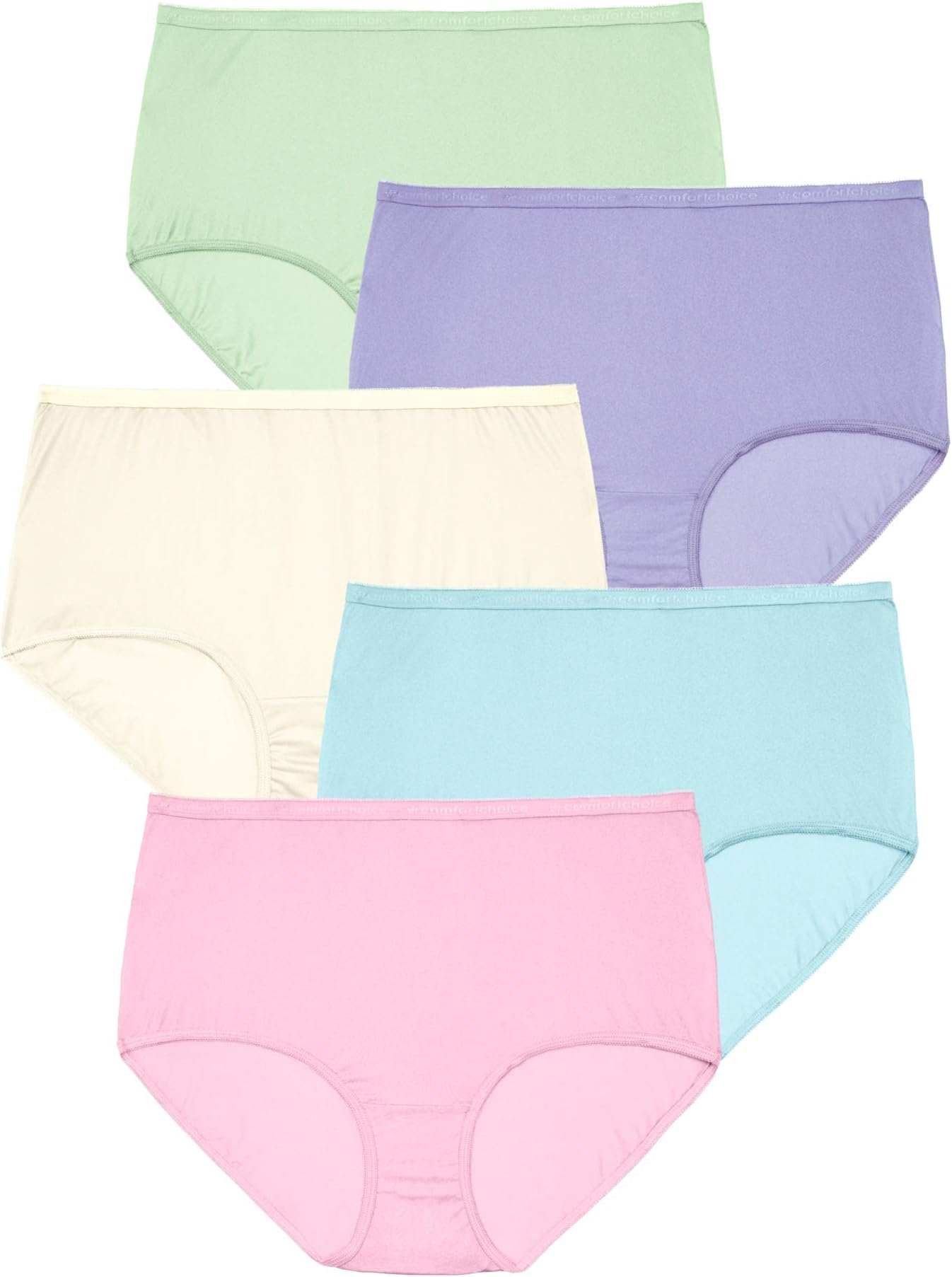 Women's Plus Size 5-Pack Nylon Full-Cut Brief