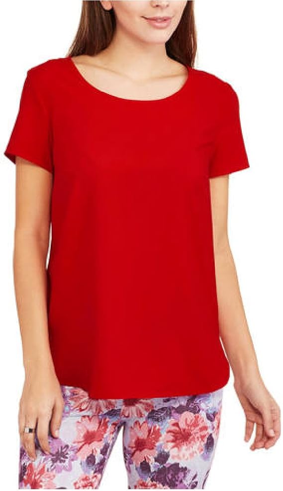 Faded Glory Women's Short Sleeve Essential Woven Top Shirt at Amazon