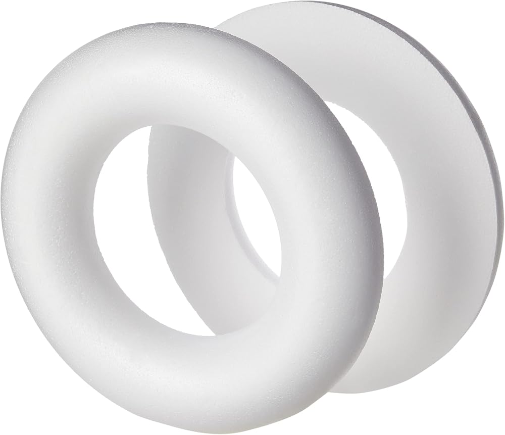 Smithers Oasis Festive Polystyrene Half Round Rings 25cm Pack of 2
