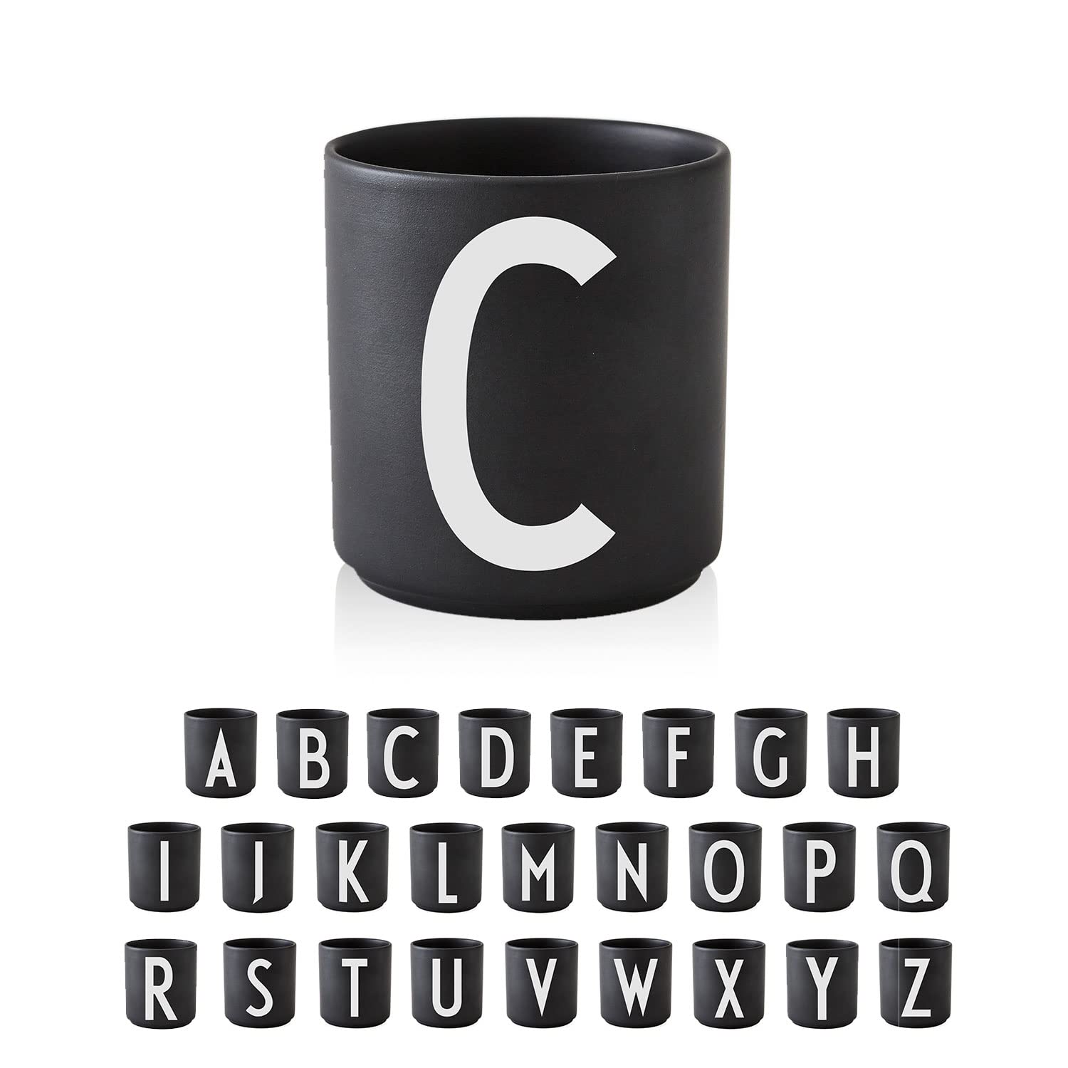 Design Letters Personal Porcelain Cups A-Z (Black) - C, 10204000