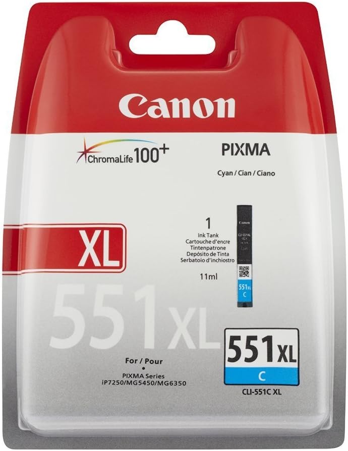 Canon CLI-551C XL Cyan Ink Tank High Yield Original 6444B004 for PIXMA MG MX