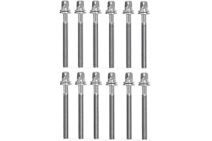 AIAS 2 1/2 Inch Drum Tension Rods 12 Pack with Washers | Replacement Tuning Screws for Snare and Tom Drums