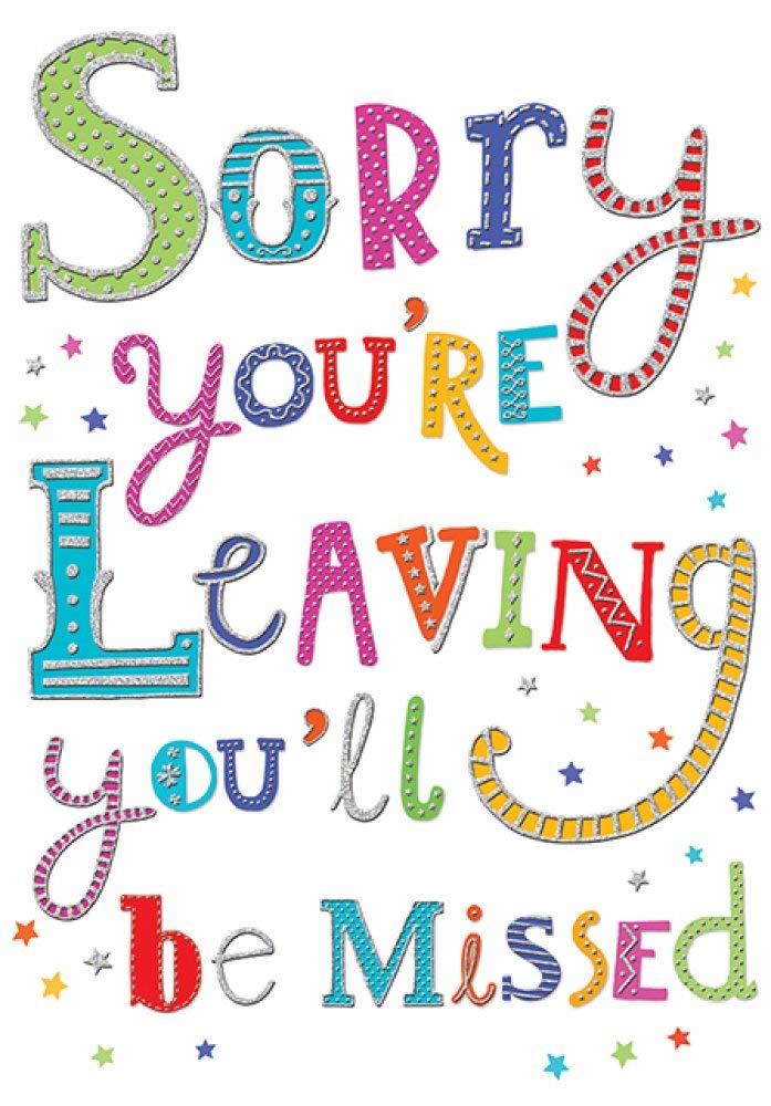 Piccadilly Greetings Piccadilly Greetings Modern Occasion Card Leaving - ,blue|red|yellow|silver|grey,- 7 x 5 inches