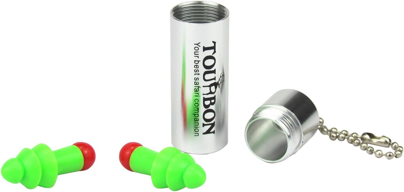 TOURBON Hunting Shooting Hearing Protection Ear Plugs Noise Reduction with Earplug Keychain Case : Sports & Outdoors