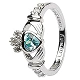 March Birth Month Silver Claddagh Ring LS-SL90-3