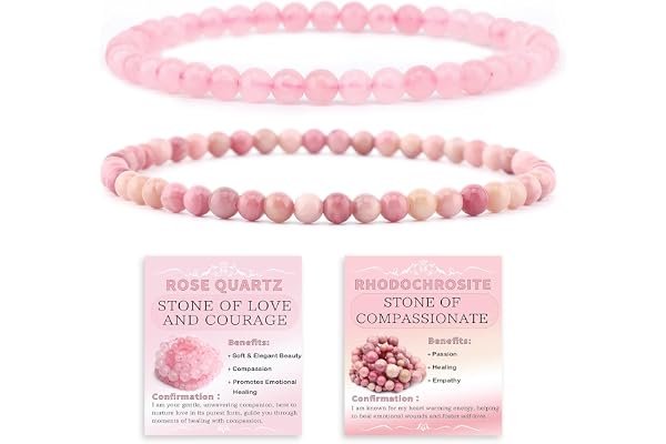 NCB 2.3-Piece 4mm Natural Crystal Gemstone Stretch Bracelets – Handmade Reiki Energy Healing Jewelry for Meditation,Yoga, Uni