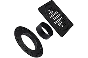 4 Inch Drain Grate Kit Compatible with Schluter Kerdi-Drain Flange Square Shower Floor Drain Matte Black