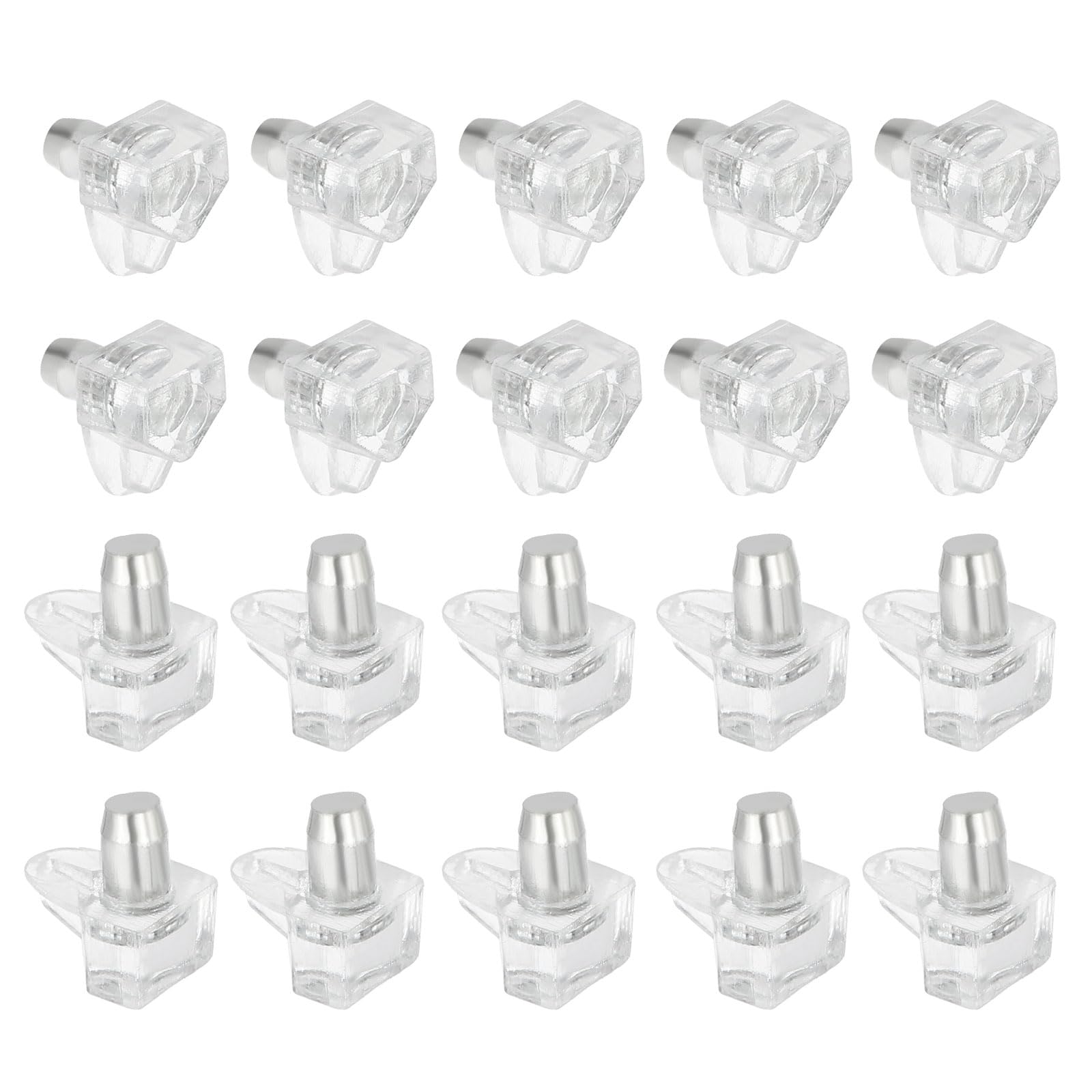PATIKIL Shelf Support Pegs 0.2", 50pcs Shelf Holder Pins Bracket, Pegs for Shelves for Cabinet, Cupboard, Bookcase and Glass Case,Transparent
