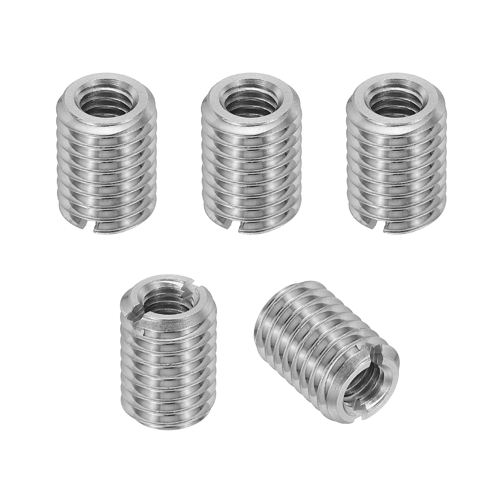 PATIKIL 316 Stainless Steel Thread Adapters Sleeve Reducing Nut, 5 Pcs M10 x 1.5 Male to M6 x 1 Female Repairing Insert Nut Screw Reducer Conversion Fastener 14mm