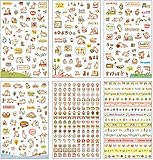 Hosaire Sticker 6 Sheet Cute Cartoon Cat Transparent Calendar Diary Book Sticker Scrapbook Diary Album Phone Sticker Planner Decoration