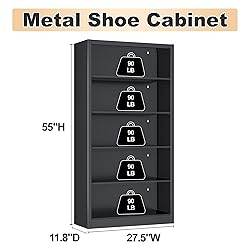 5-Space Heavy Duty Steel Shoe Rack, 4-Tier