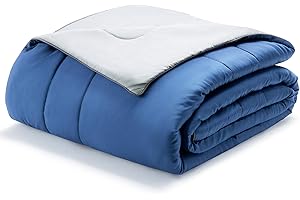 Mr. Sandman Cooling Comforter King Size, Rayon Cooling Blanket for Hot Sleepers, Soft Down Alternative Comforter with Corner Tabs for All Season - 106''x90'', Blue Grey