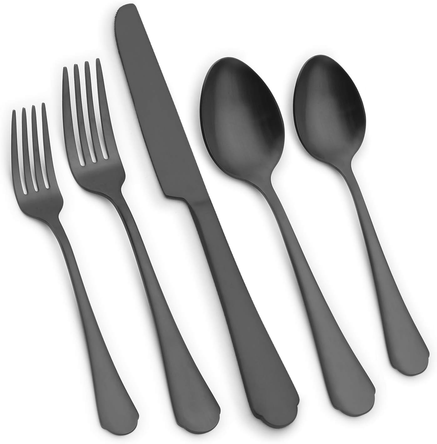 Vanys Matte Black Silverware Set, 20Piece Flatware Set