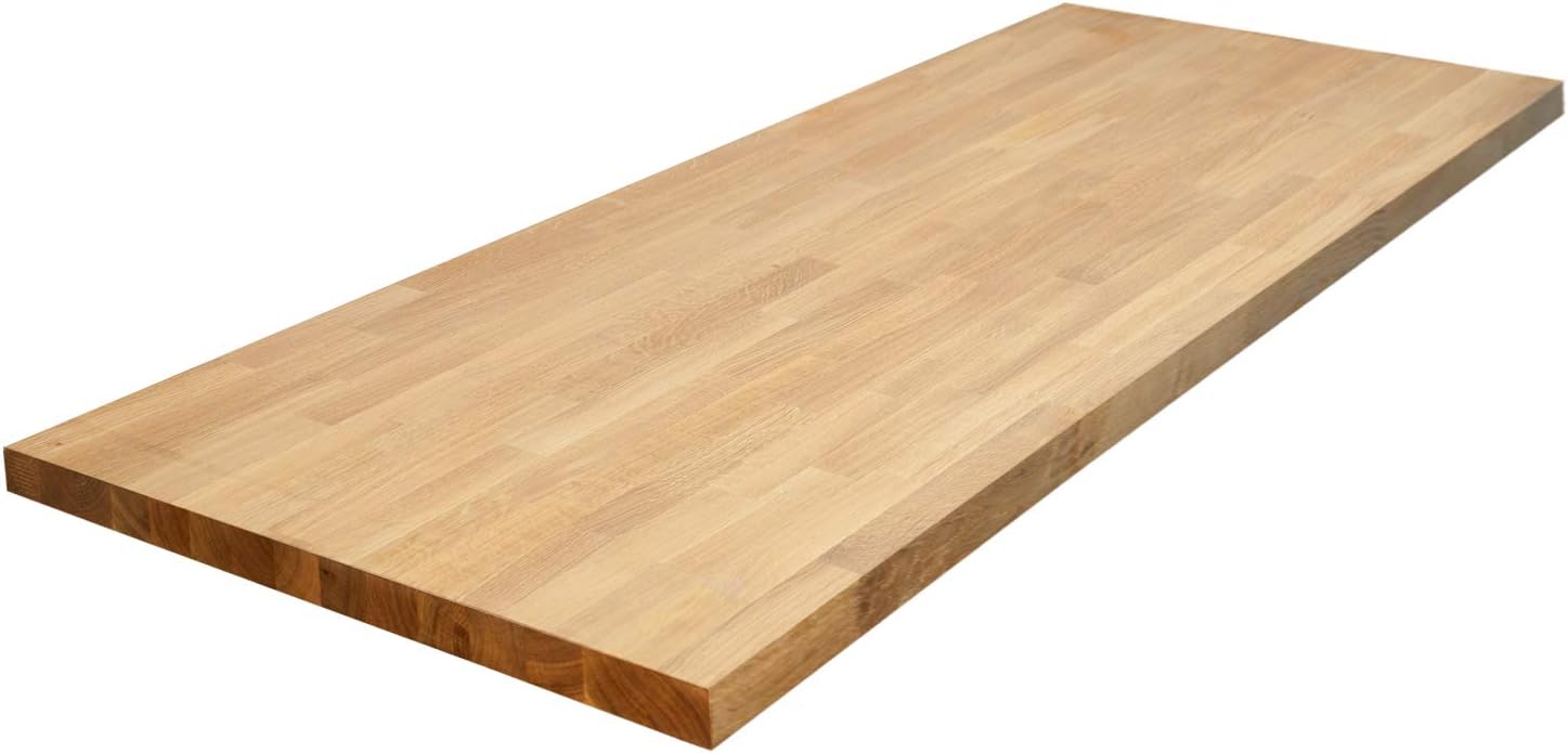 WORKTOP EXPRESS Solid Prime Oak Wooden Kitchen Worktops - 2000mm x 960mm x 22mm - Timber Kitchen Work Surfaces