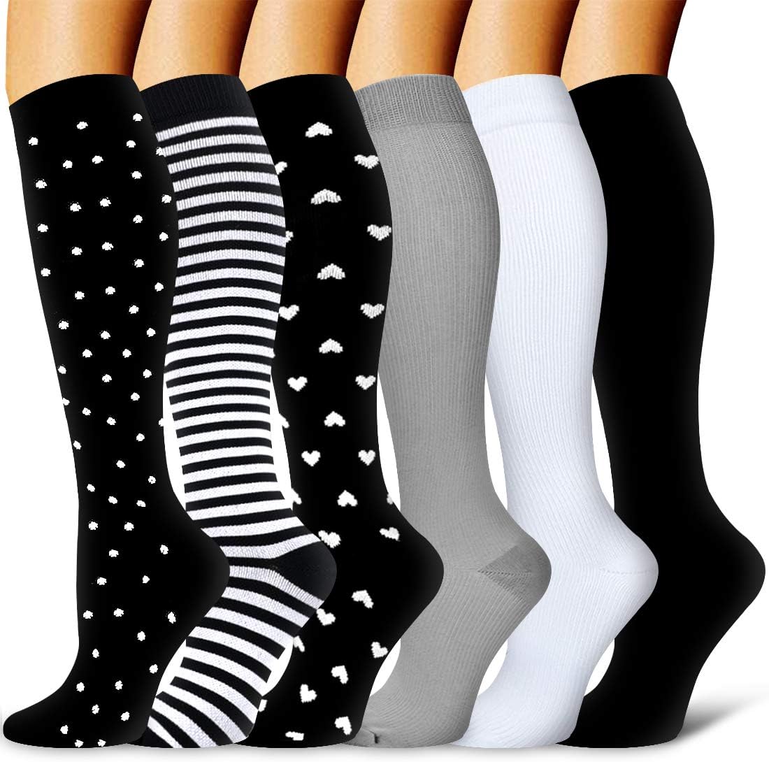 Copper Compression Socks Women & Men Circulation - Best for Running, Nursing, Hiking, Recovery, Flight & Travel Socks